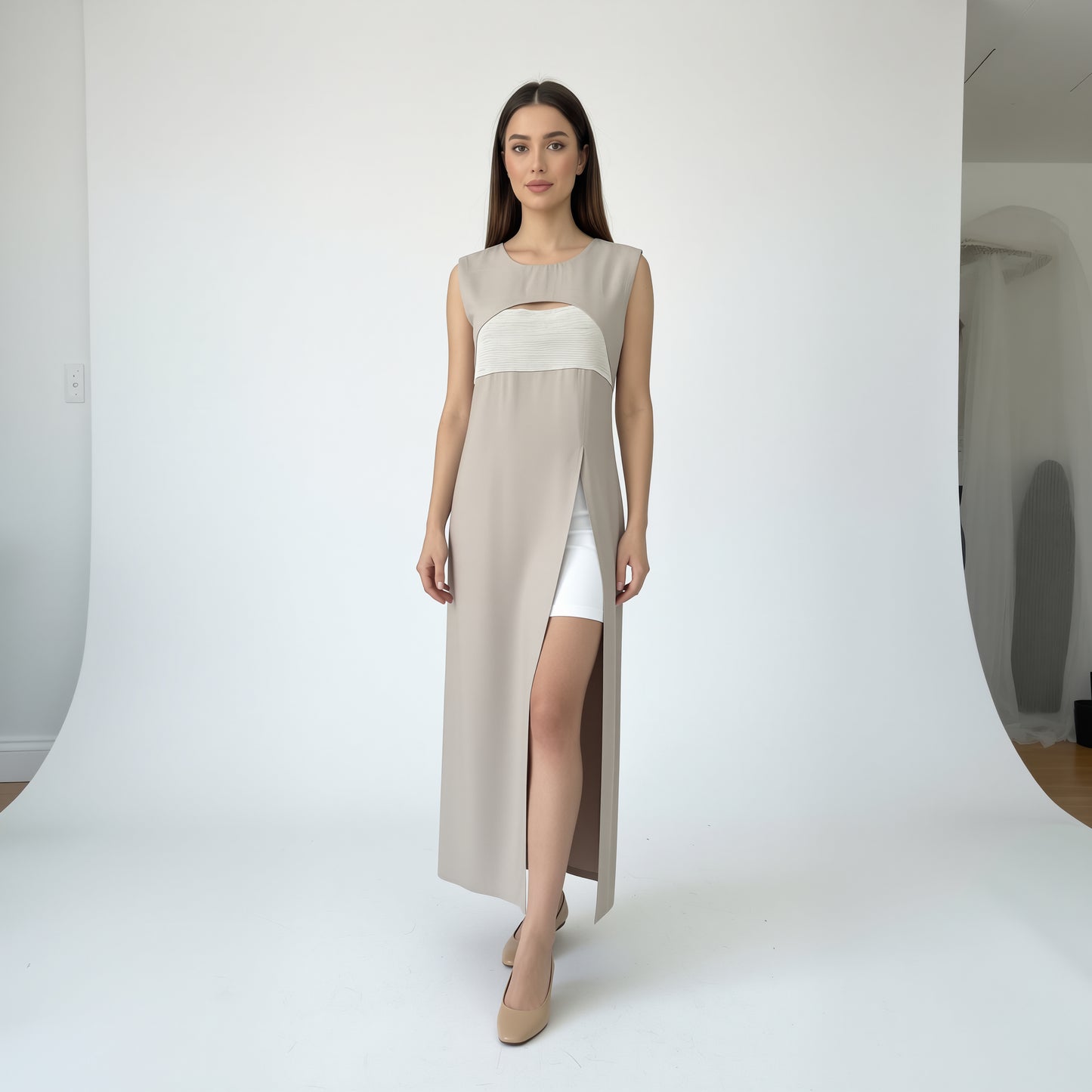 Embroidered Kinetic Overlay Dress