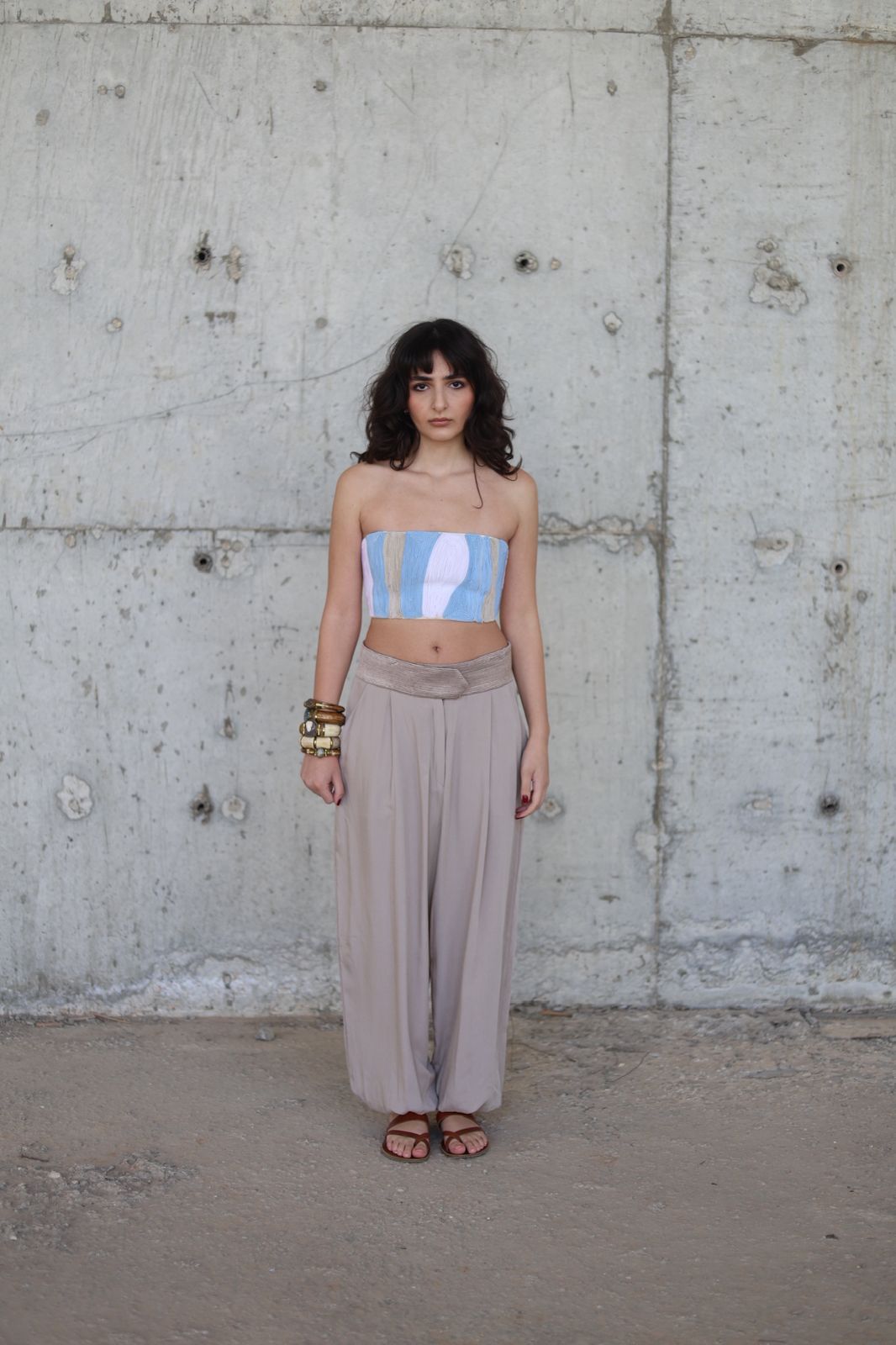 Embroidered Waistband Sherwal Pants